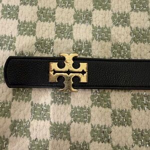 Tory Burch Black Belt with Gold Emblem